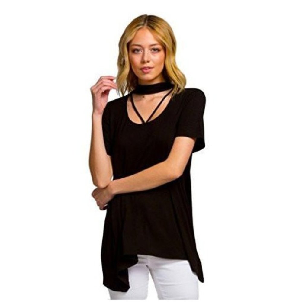 Cherish Mock Neck Knit Top with Strap Details